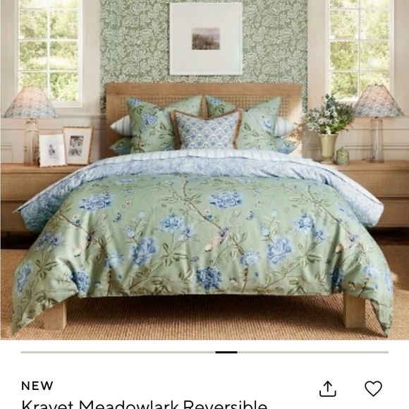 Kravet Meadowlark Reversible Green Floral Comforter duvet set
